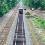 R. J. Corman Equipment Operating During Construction of Wells Siding. 
