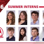 The headshots of our eight summer interns