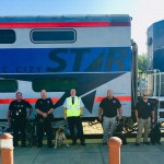 Police officers and K9 units